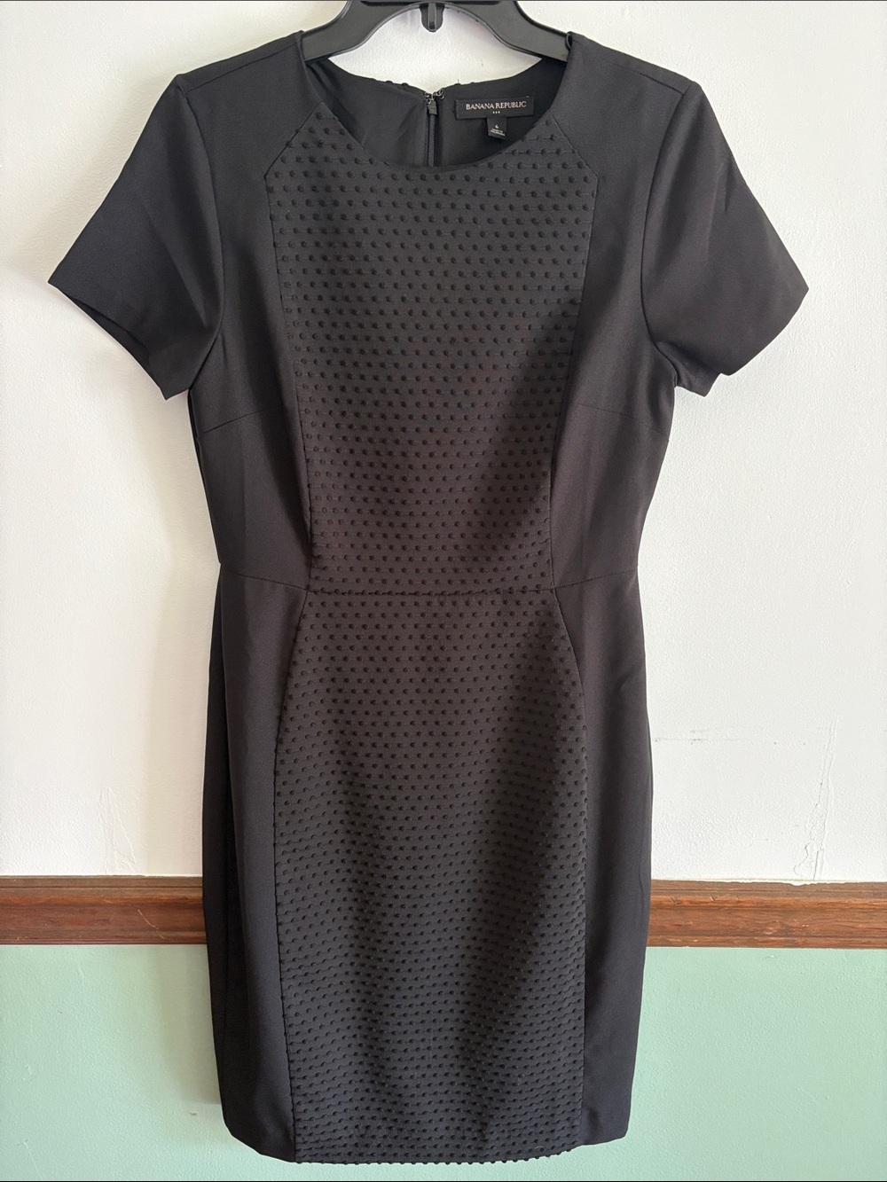 Banana Republic Womens Black Textured Sheath Dress size 6